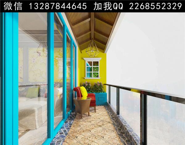 阳台花园设计案例效果图#(客厅)#(书房)#(阳台景观)#(阳台栏杆)