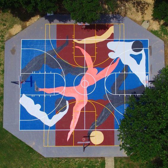 篮球全场、半场尺寸和地面涂装_3711728