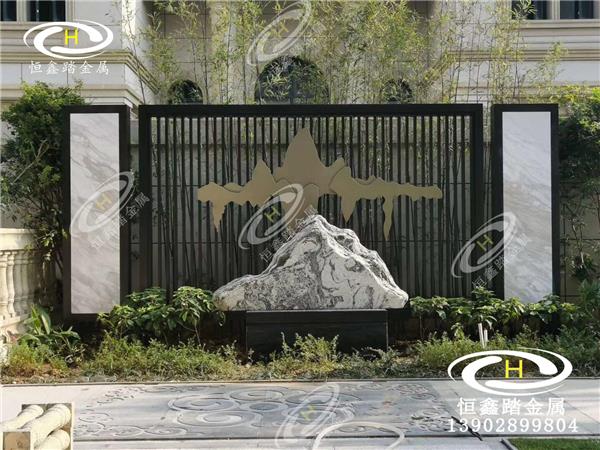 园林景墙,不锈钢景墙,假山造型景墙 轻奢家装屏风,不锈钢镜面