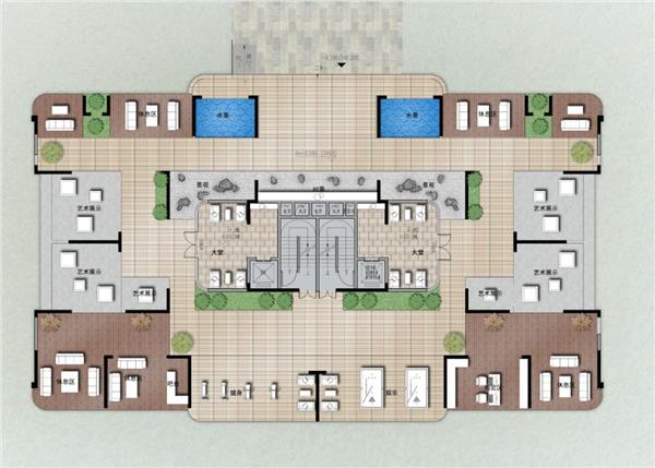 重庆龙湖舜山府架空层平面图_3502354