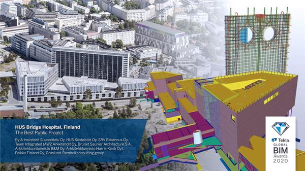 最佳公共项目：芬兰赫尔辛基大学医院（HUS）桥梁医院#bim #公共项目 