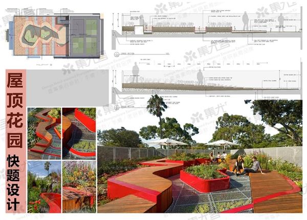 屋顶花园景观案例解析·快题表现#屋顶花园 #屋顶花园快题 #屋顶花园快题设计 