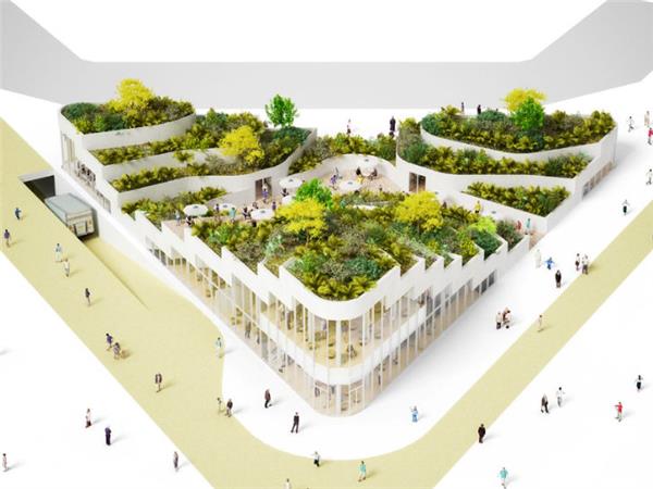 NL Architects 为中国打造一个拥有郁郁葱葱公园的超市