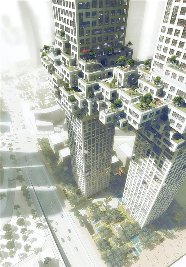 MVRDV 为首尔的龙山 Dreamhub 设计了 ??The Cloud#退台建筑 #退台 #建筑退台 