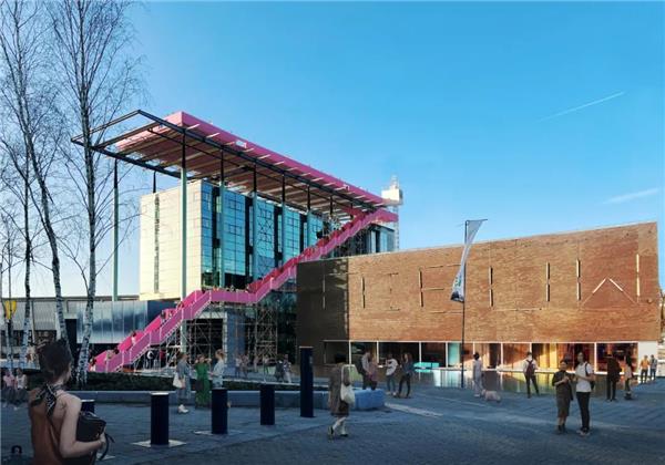 「The Podium」MVRDV在荷兰新研究所屋顶造粉色舞台，迎接鹿特丹建筑月_3718883