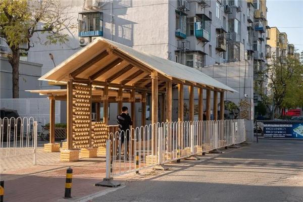 梅园“社区玄关”：北京老旧小区防疫卡口更新项目#小区入口玄关设计 #凉亭 #社区空间微改造 