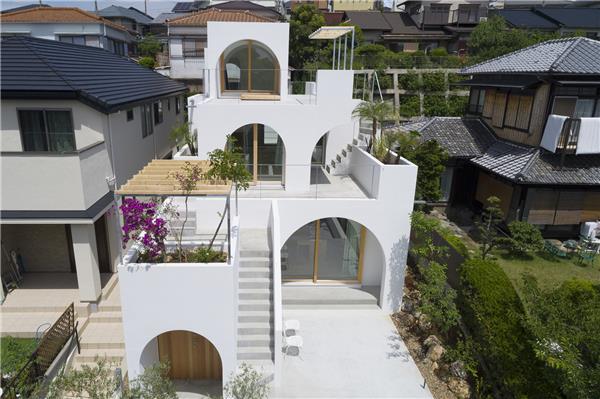 日本山坡几何空间住宅#日式建筑设计 #日本建筑设计 #日式住宅建筑设计 