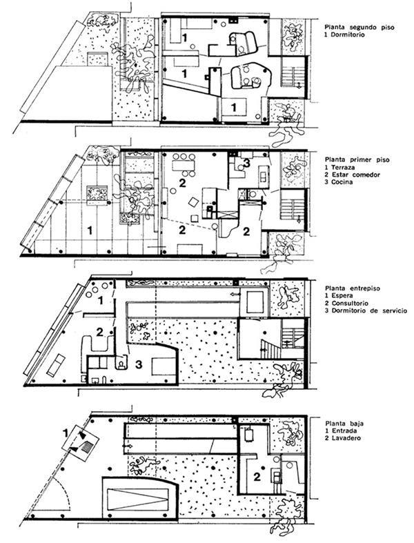 库鲁切特医生住宅平立剖面图#勒柯布西耶 #现代主义运动 #建筑大师作品 