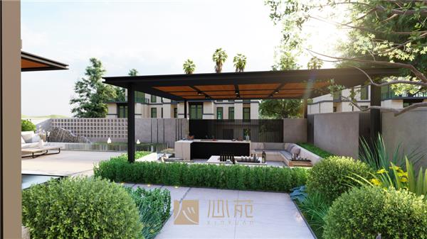 安居、雅居、乐居—— 一座典雅温蕴的现代花园  / 心苑庭院空间设计_3785271
