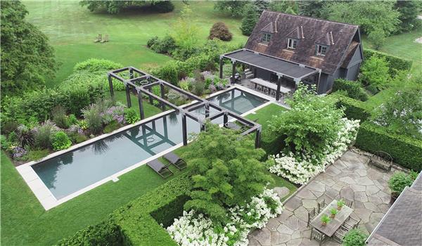 罗德岛住宅花园，英式风格与工业材料的结合 / Land Morphology#私家庭院景观设计 #居住空间景观设计 #私家花园景观设计 