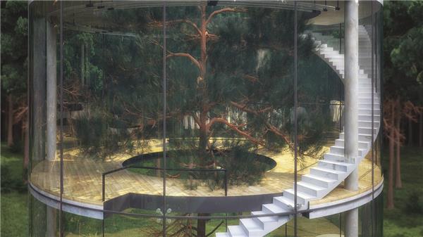 TREE IN THE HOUSE 管状玻璃树屋 / A.MASOW设计工作室_3790776