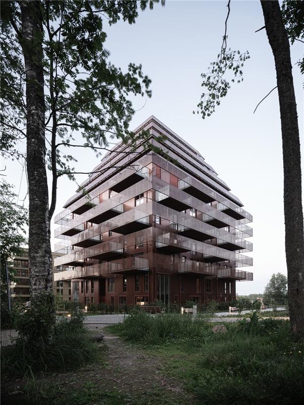 Ski Tarn住宅 / Reiulf Ramstad Arkitekter#铜金属外墙建筑设计案例 #铜金属外立面建筑设计 #穿孔铜板 