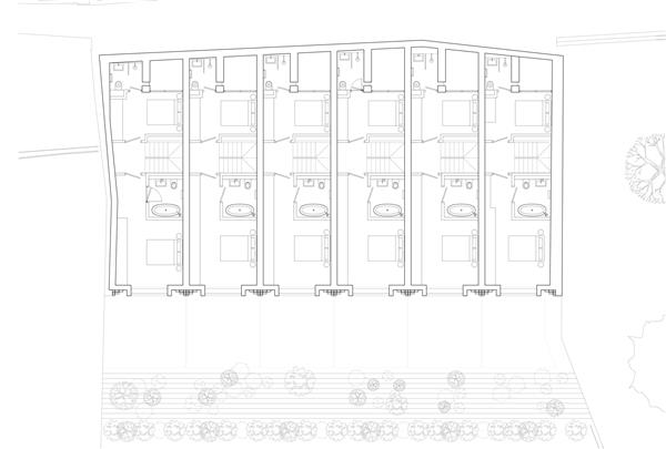 伦敦加油站旧址建6联排红砖房The Arches / The DHaus Company_3810102