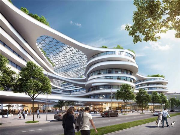 AI Studio 公布了圣彼得堡市中心新媒体城“飞桥”方案#办公建筑设计案例 #商业建筑设计案例 #办公园区 