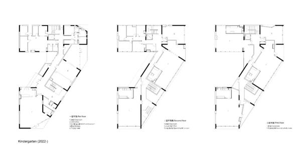 折叠乐园-汉口万科城市展厅及幼儿园 / 一树建筑工作室#幼儿园平立剖面设计图 #幼儿园建筑设计案例 #幼儿建筑设计案例 