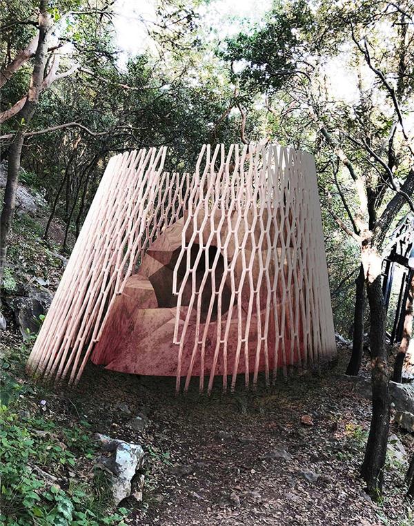 隈研吾设计了这样一套积木装置艺术作品