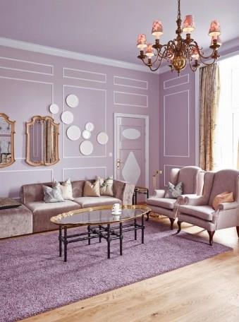 48个令人惊叹的紫色客厅装饰理念_440230