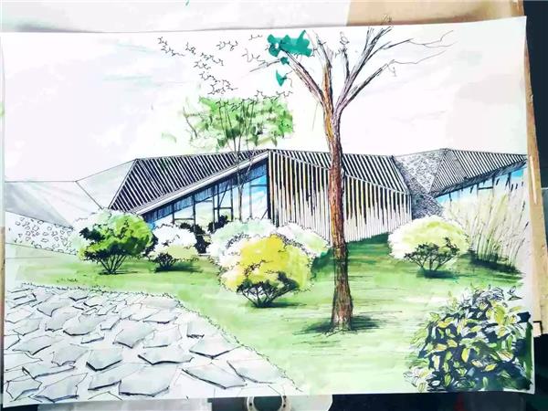 用马克笔画出沿途的风景,画风清新唯美!