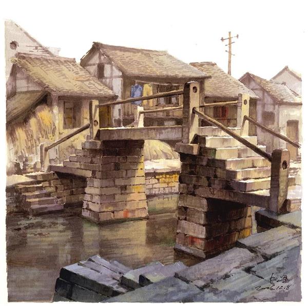 用马克笔画出沿途的风景,画风清新唯美!