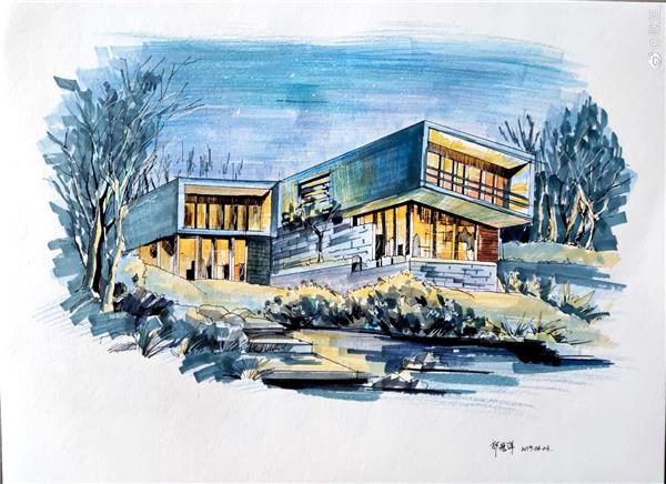 用马克笔画出沿途的风景,画风清新唯美!