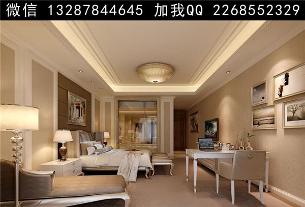 宾馆客房.酒店客房设计案例效果图#(书房)#(客厅)#(双床房)