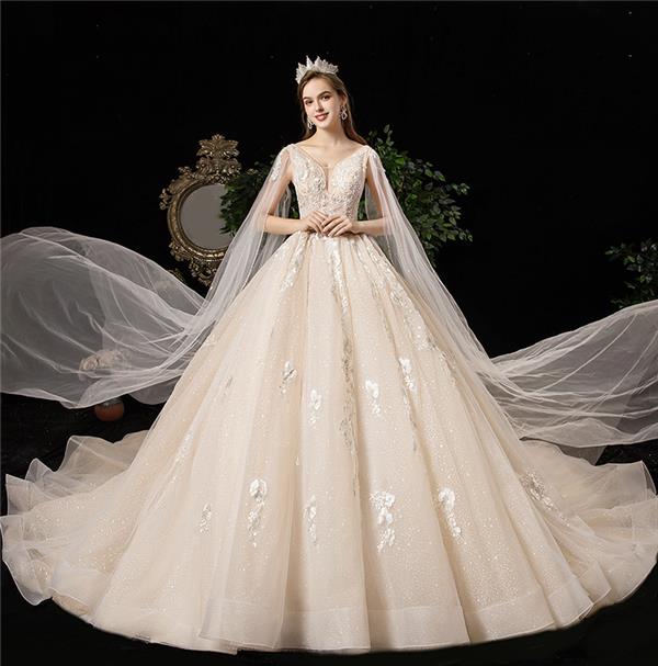 拖尾森系超仙梦幻星空婚纱豪华奢侈_565595新娘婚纱,主婚纱,婚纱礼服