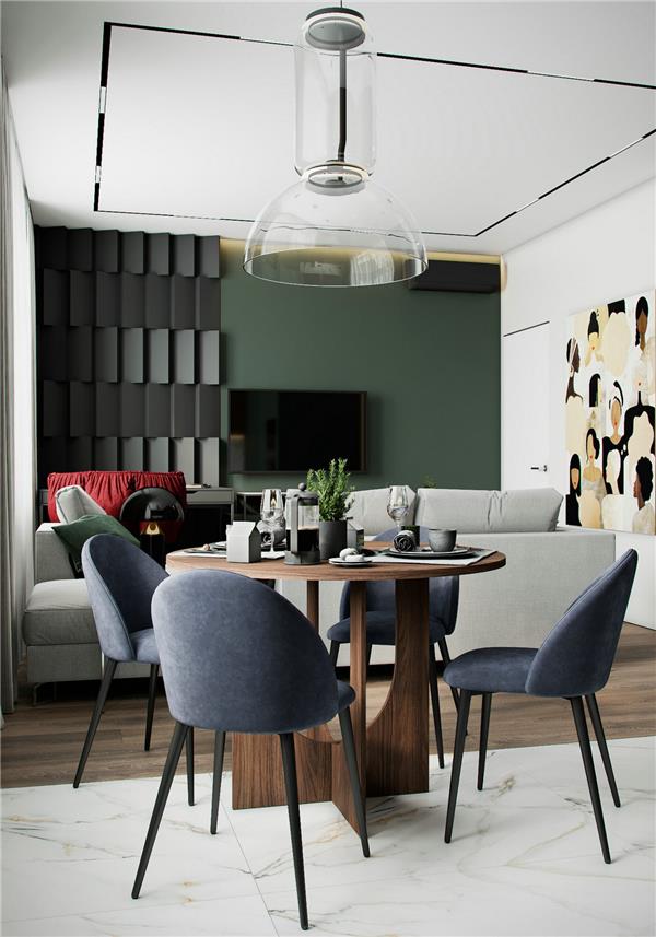 绿色系公寓设计，轻触舒适浪漫的居住空间#绿色系公寓设计轻触舒适浪漫的居住空间 