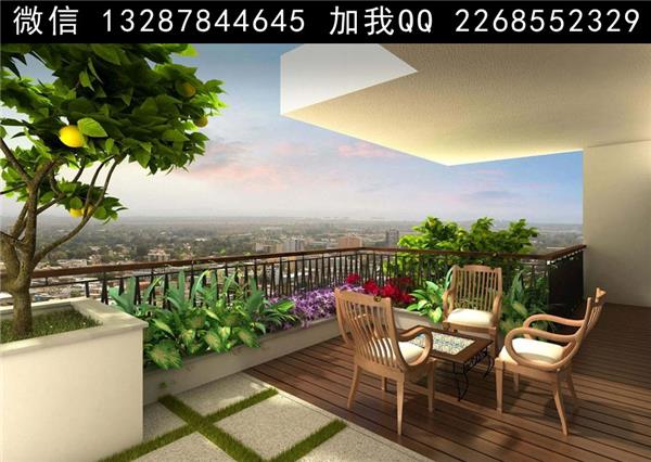 阳台花园设计案例效果图#(客厅)#(书房)#(阳台景观)#(阳台栏杆)