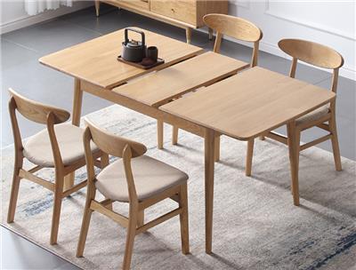 仰格北欧实木可伸缩餐桌小户型餐桌椅组合折叠家用多功能简约饭桌