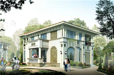 欧式别墅建筑CAD图纸带效果图