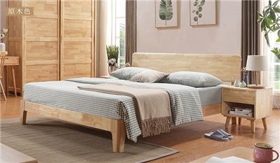 北欧全实木床双人1.5m1.8米简约现代卧室家具主卧床橡木日式原木