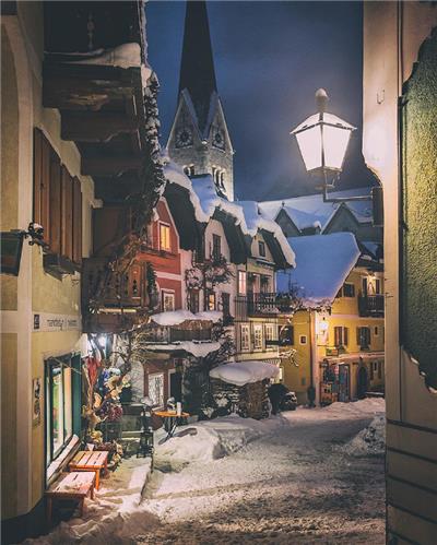 奥地利 Hallstatt小镇的冬天
