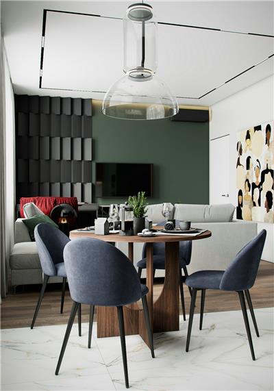绿色系公寓设计，轻触舒适浪漫的居住空间